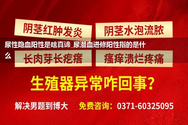 尿性隐血阳性是啥真谛_尿潜血进修阳性指的是什么